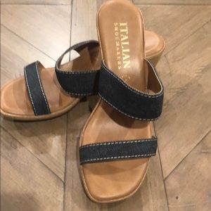 Size 8 1/2 wedge Denim sandal